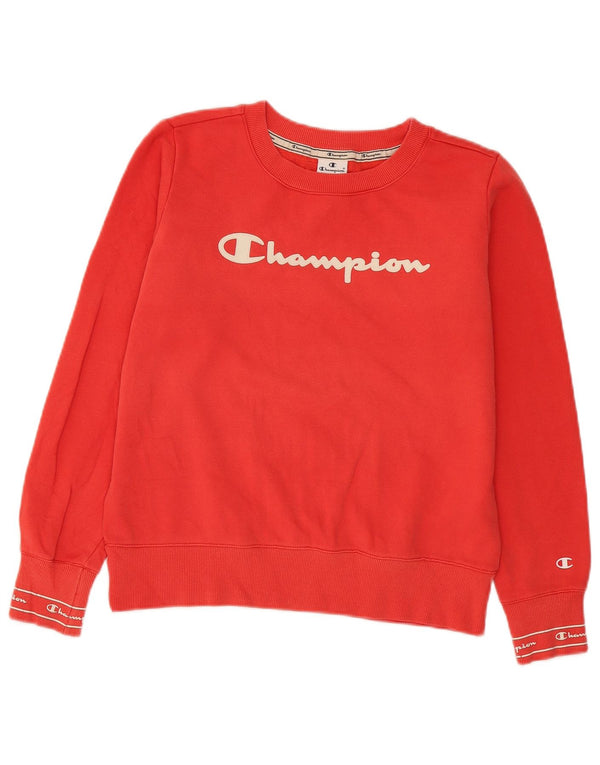 Champion Sudadera Gráfica para Mujer Jumper UK 12 Medium Rojo Algodón