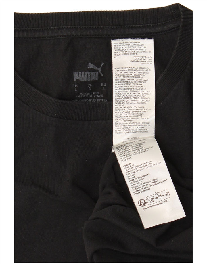 Puma - Camiseta para hombre, talla grande, algodón negro