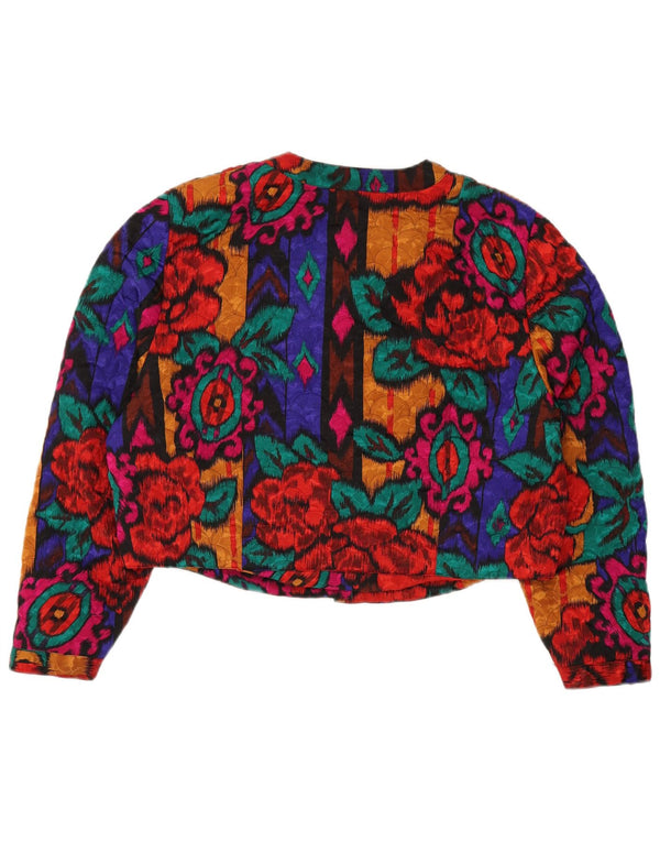 Vintage mujer 5 botones Bolero chaqueta Reino Unido 22 3XL multicolor floral