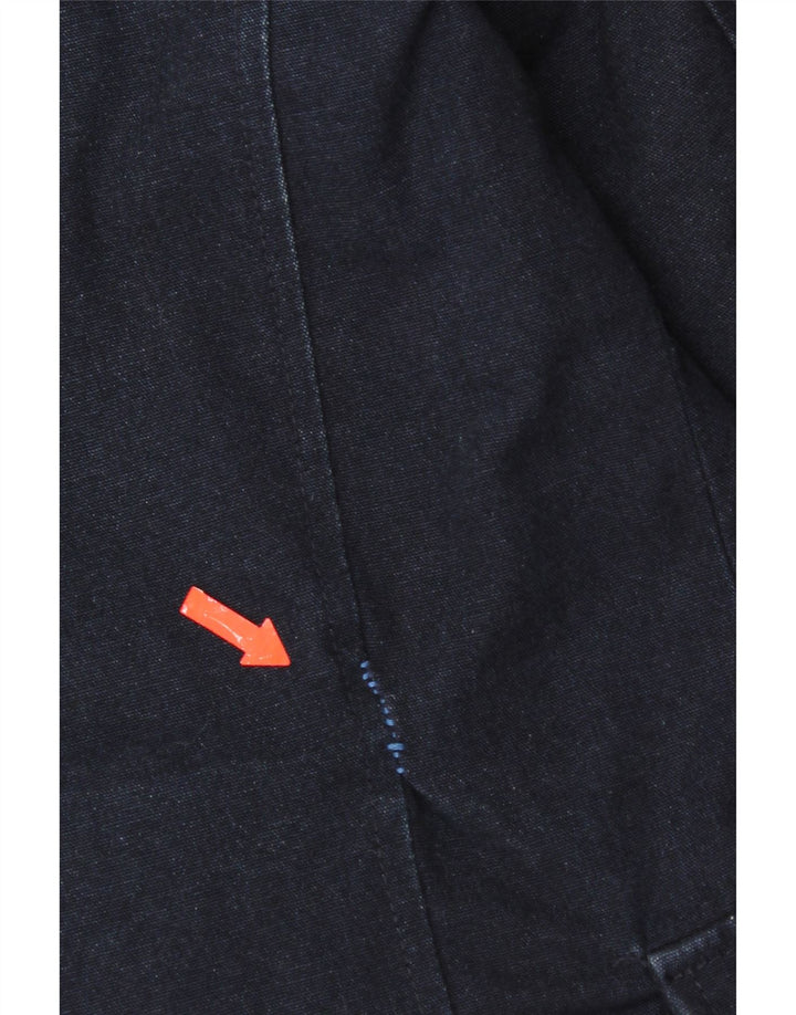 Zara Mens Chaquetón Reino Unido 36 Pequeño Azul Marino Algodón