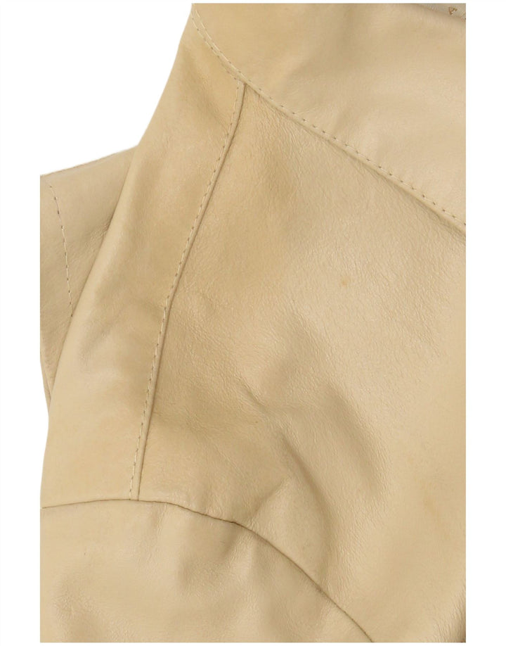 Bayside Chaqueta de cuero para hombre Reino Unido 40 Cuero beige grande