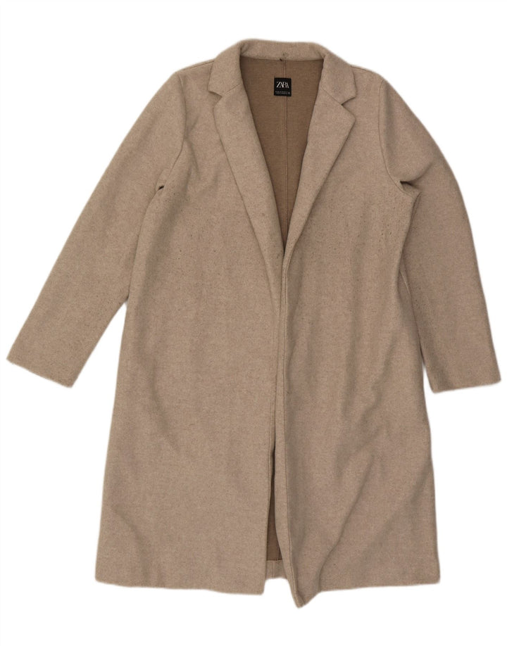 Zara Mujer Abrigo Abierto ES 40 XL Beige