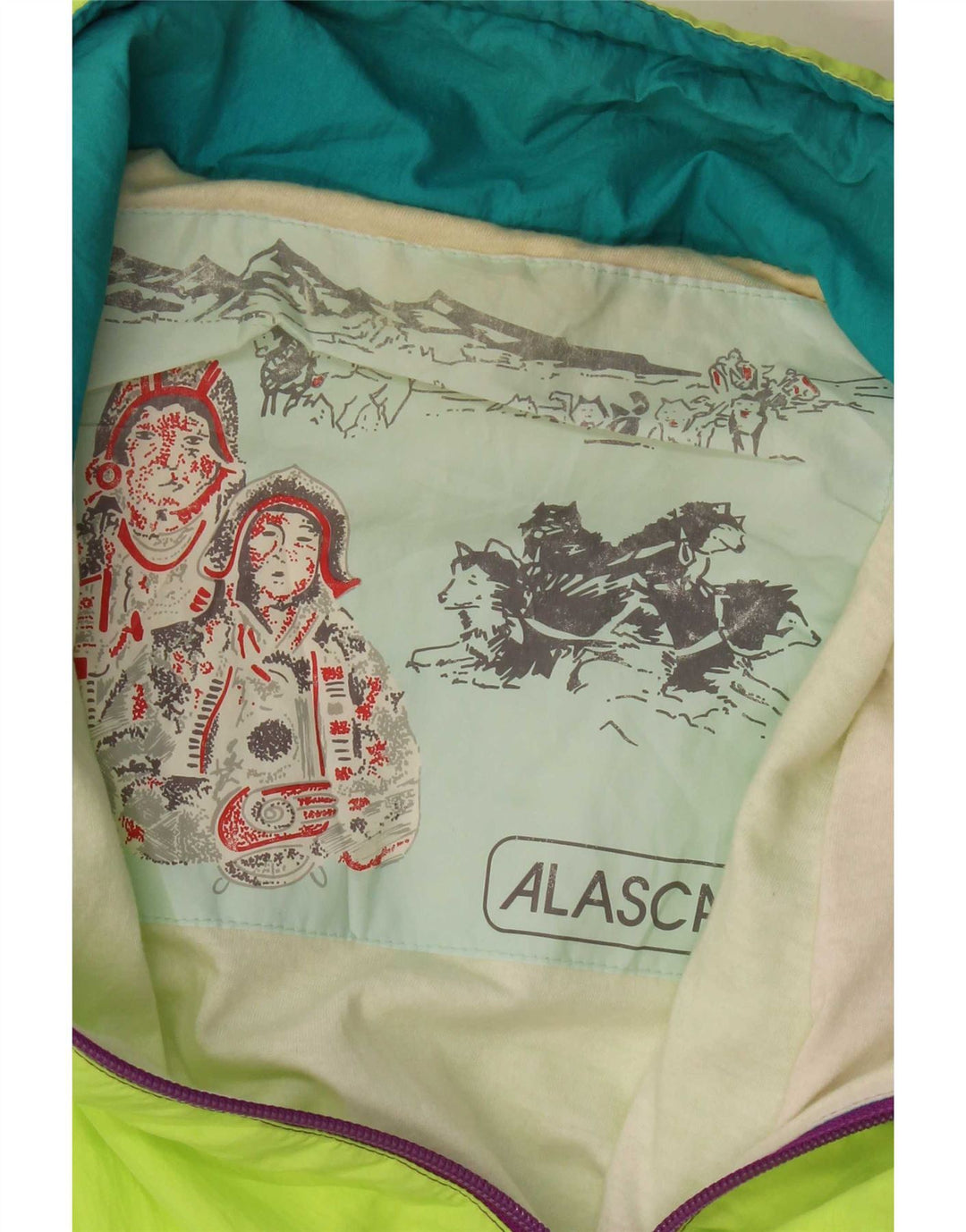 Vintage hombres chaqueta de lluvia Reino Unido 46 3XL bloque de color multicolor
