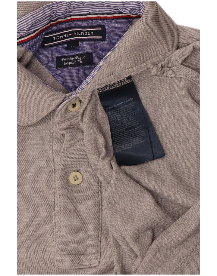 TOMMY HILFIGER Polo de corte regular para hombre de algodón gris medio