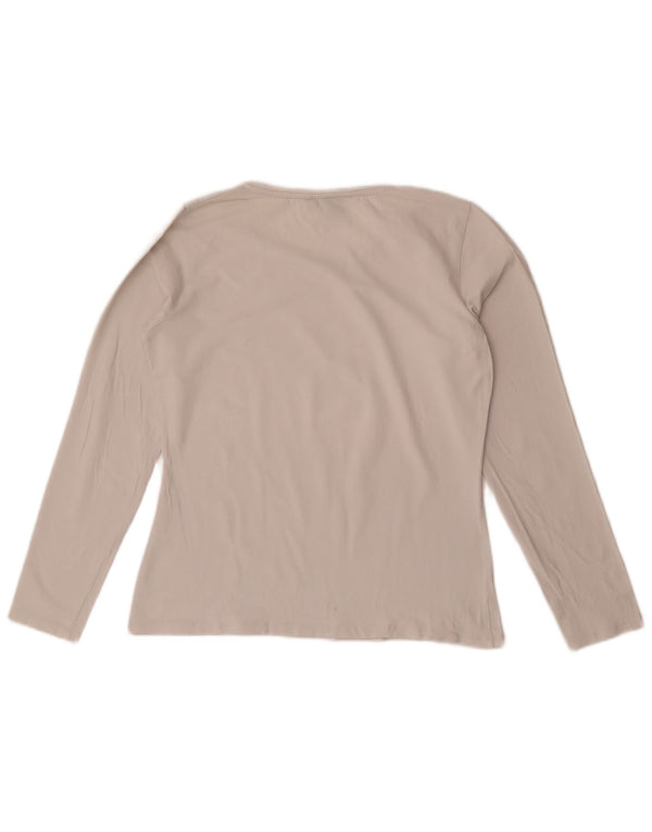 Gant Mujer Top Manga Larga UK 44 Grande Algodón Blanco