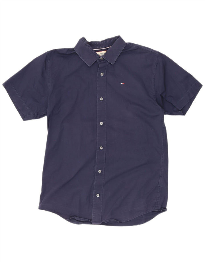Camisa Tommy Hilfiger Hombre Manga Corta Algodón Azul Marino Mediano