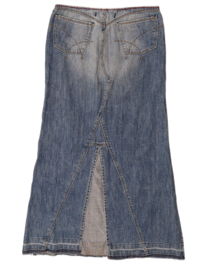 GAS Falda Vaquera De Cintura Alta Para Mujer Pequeña W27 Azul