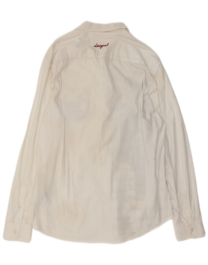 DESIGUAL Camisa estampada de corte regular para hombre Algodón blanco grande