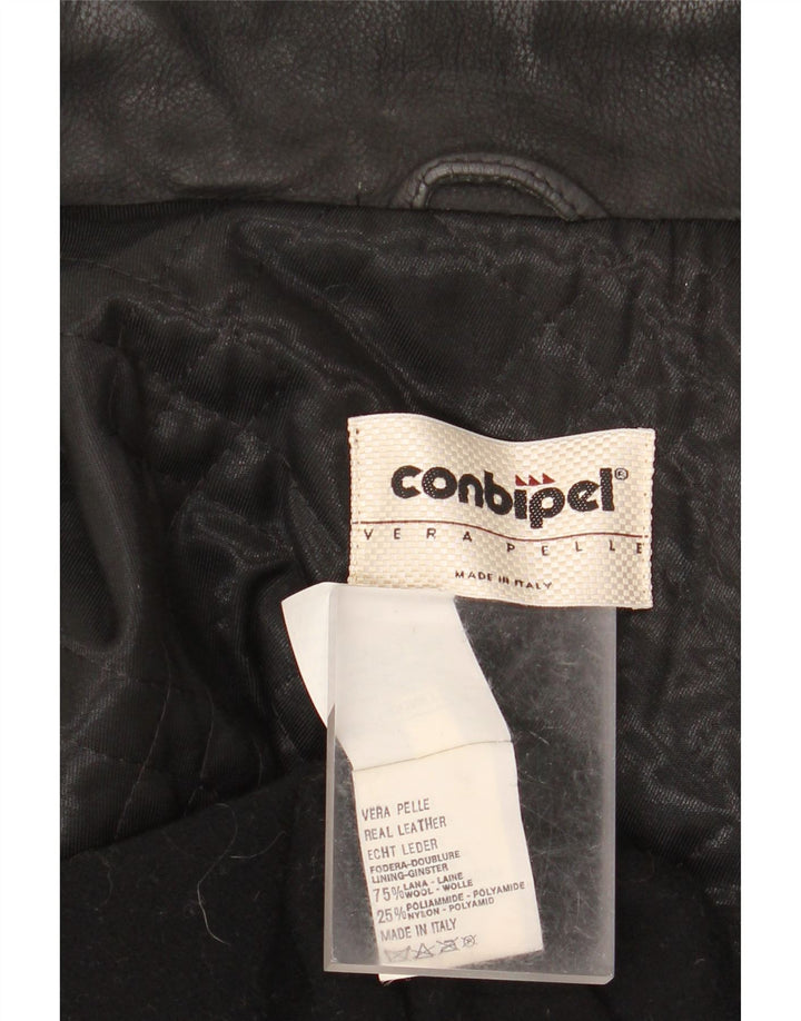 CONBIPEL Abrigo de cuero para hombre IT 54 XL Cuero negro