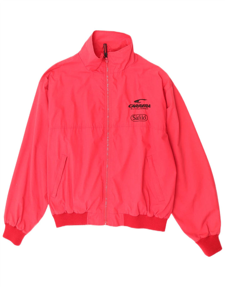 Carrera Chaqueta bomber gráfica para hombre Reino Unido 40 Poliéster rojo grande