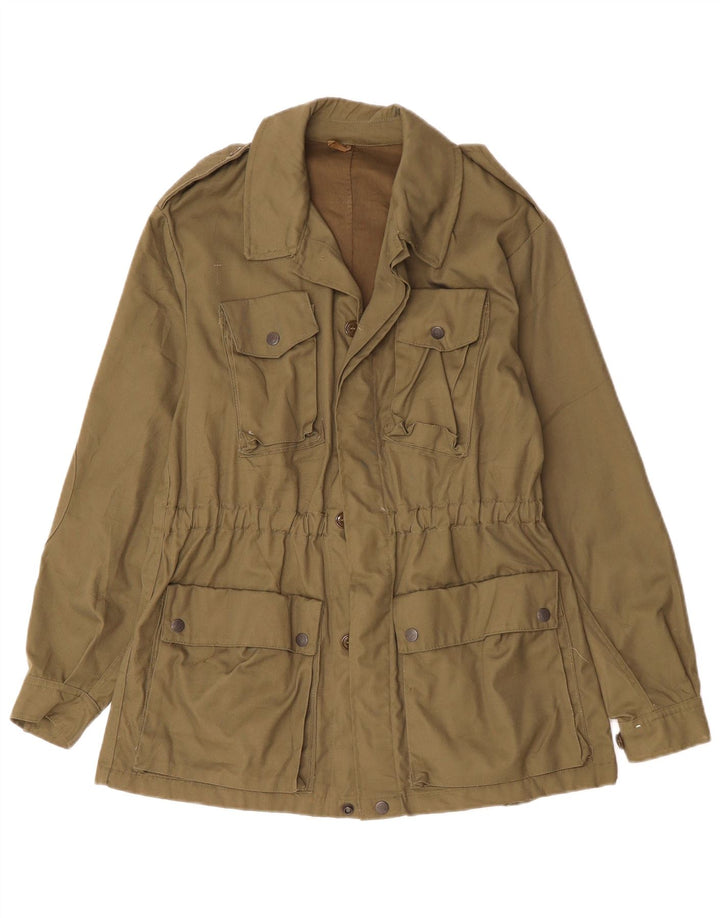 Vintage hombres chaqueta militar Reino Unido 36 pequeño caqui