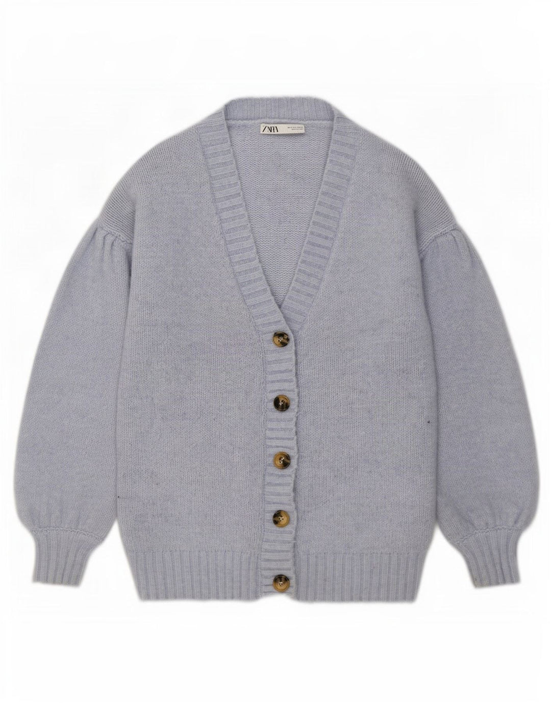Zara Mujer Suéter Cárdigan Extragrande UK 10 Small Poliéster Azul