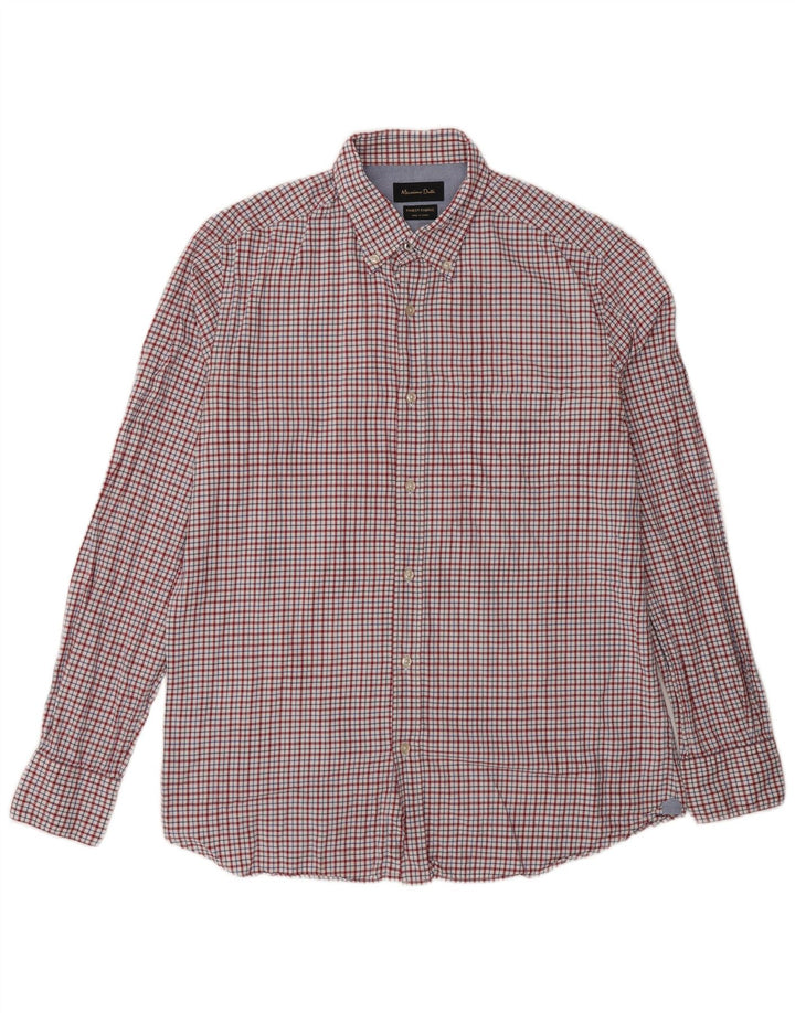Camisa Massimo Dutti Hombre Vichy Roja Mediana