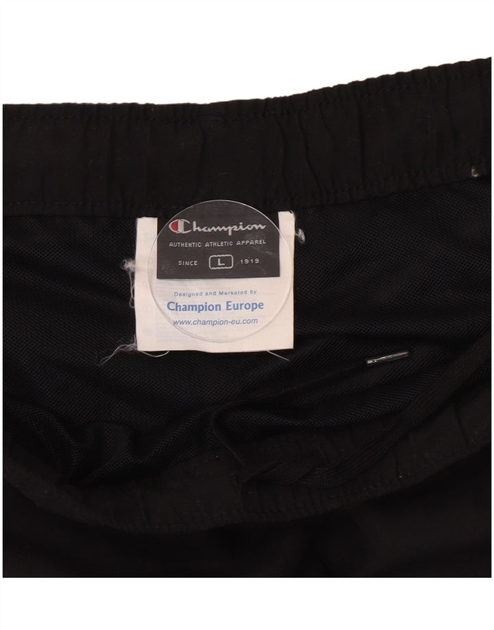 Champion Pantalones cortos deportivos para hombre poliéster negro grande