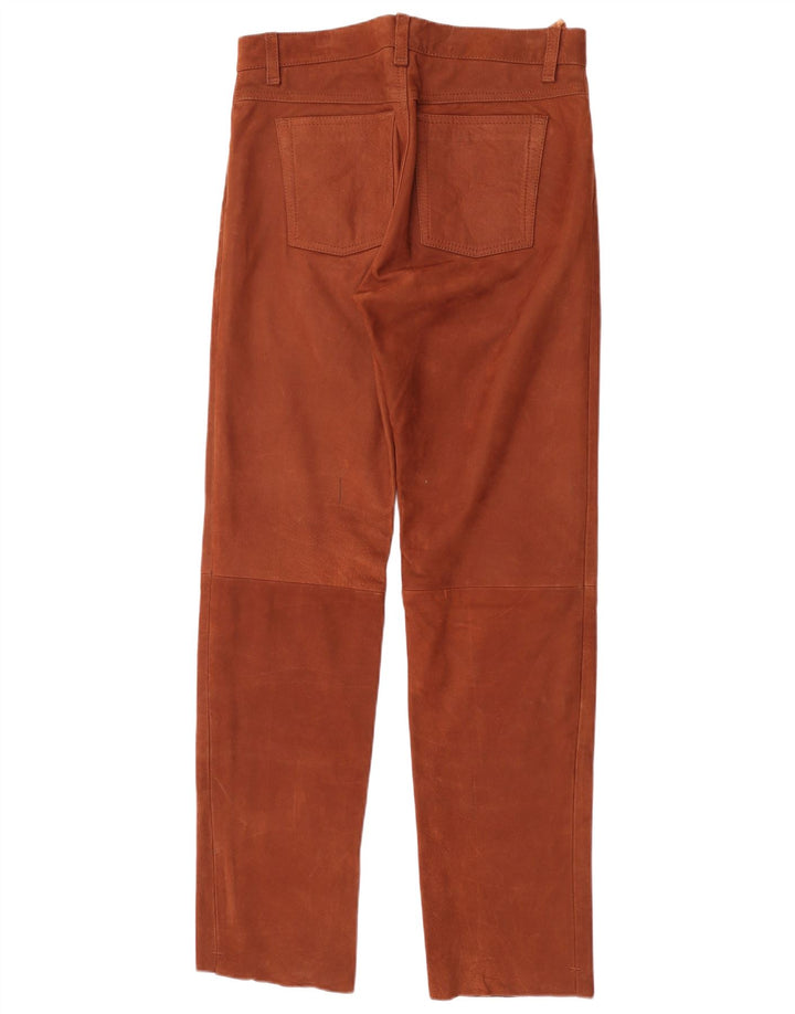 Pantalones de cuero vintage para hombre W33 L33 cuero marrón
