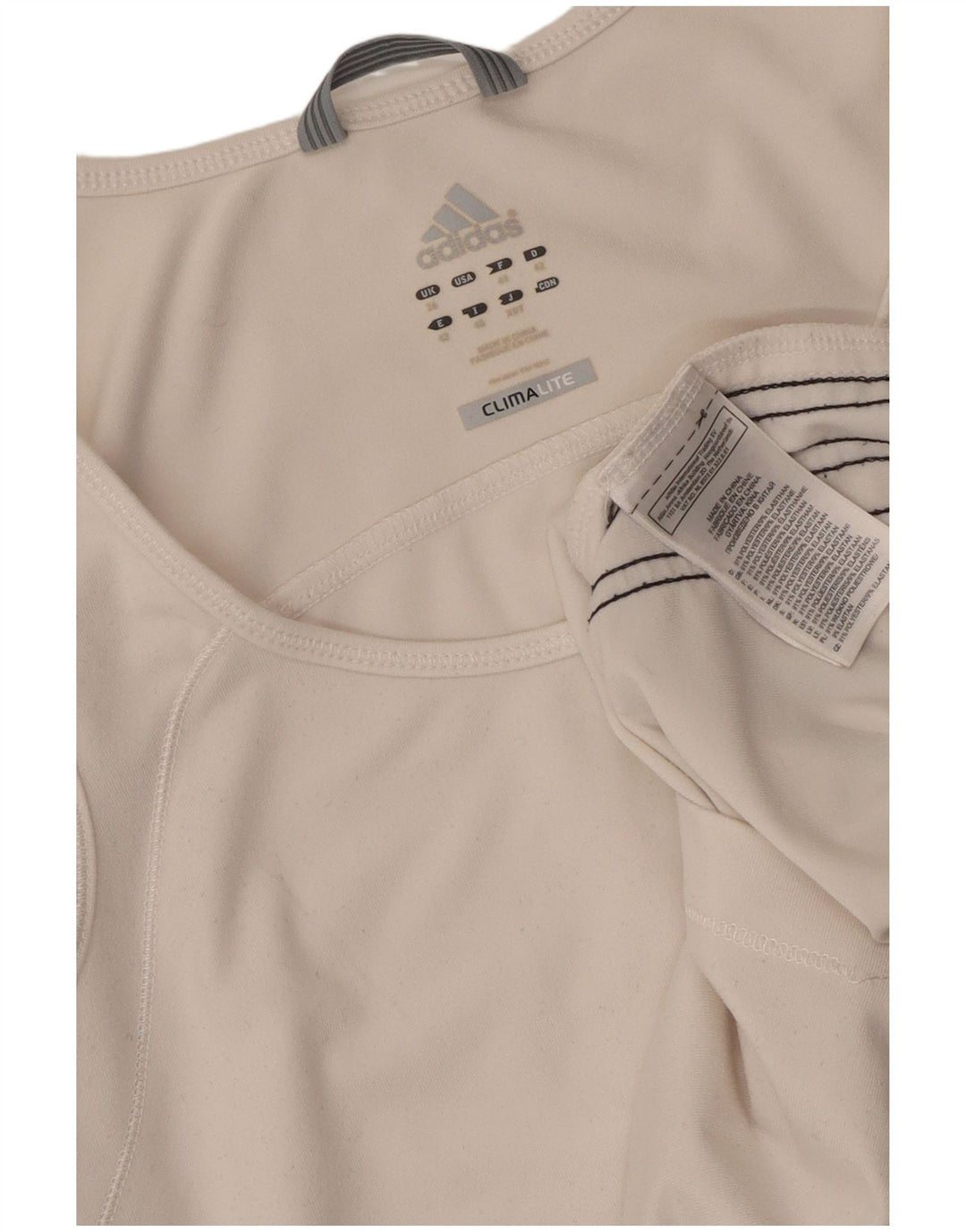 ADIDAS Mujer Climalite Chaleco Top UK 16 Grande Poliéster Blanco