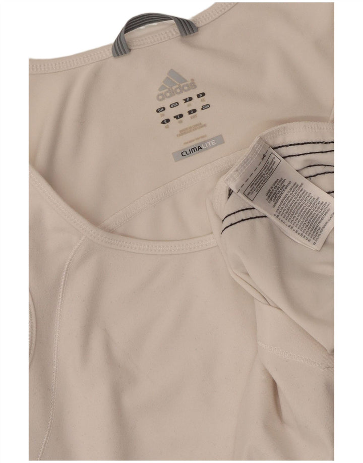 ADIDAS Mujer Climalite Chaleco Top UK 16 Grande Poliéster Blanco