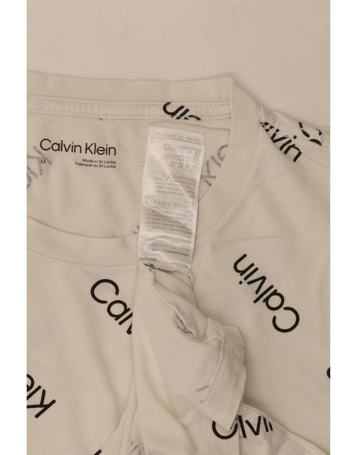 Calvin Klein - Camiseta gráfica para hombre, parte superior de algodón blanco mediano