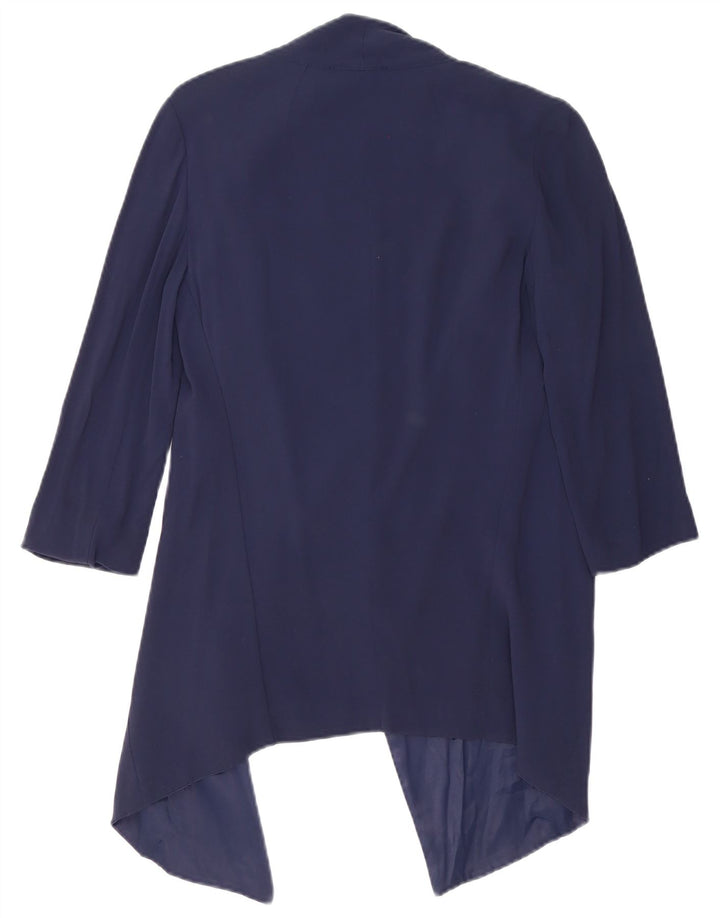 Max & Co. Chaqueta tipo blazer abierta de manga 3/4 para mujer UK 6 XS Viscosa azul marino