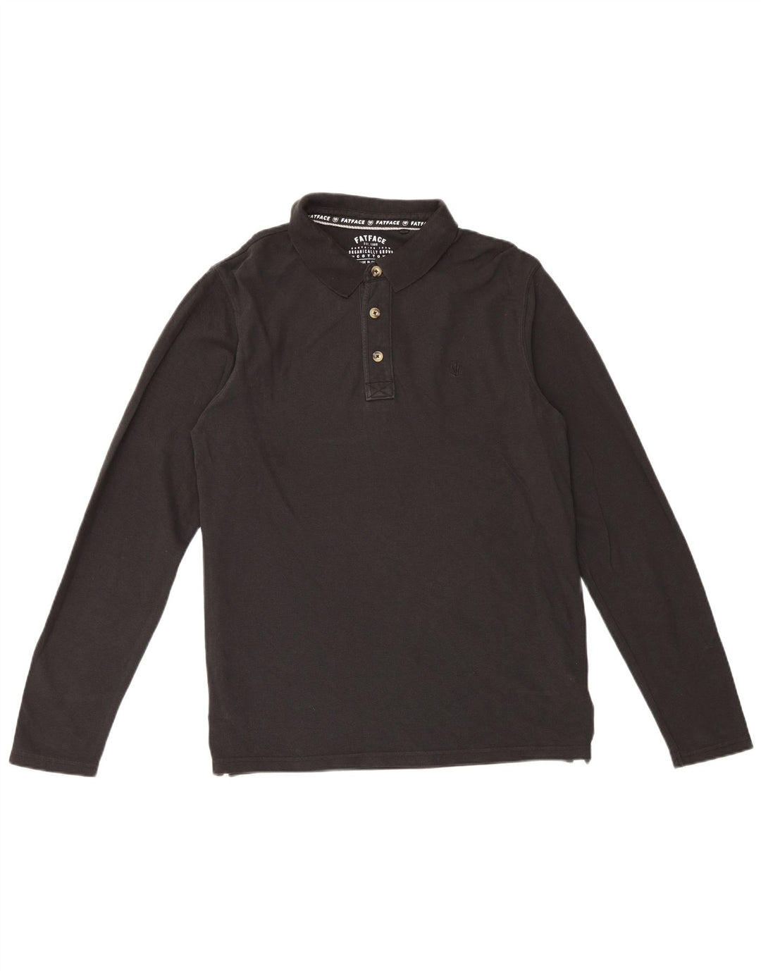 Polo de manga larga para hombre de Fat Face, talla grande, de algodón negro
