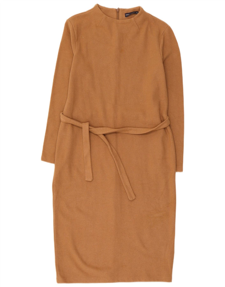 Marks & Spencer Vestido tipo jersey para mujer Reino Unido 42 Algodón marrón medio