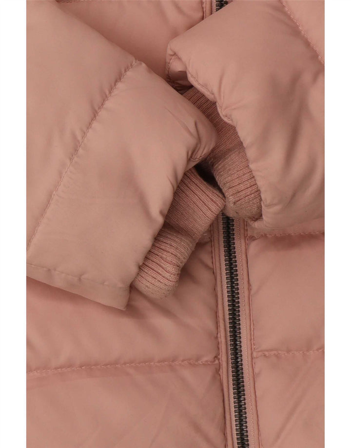 Tommy Hilfiger Chaqueta acolchada con capucha para mujer UK 10 Small Pink Poliéster