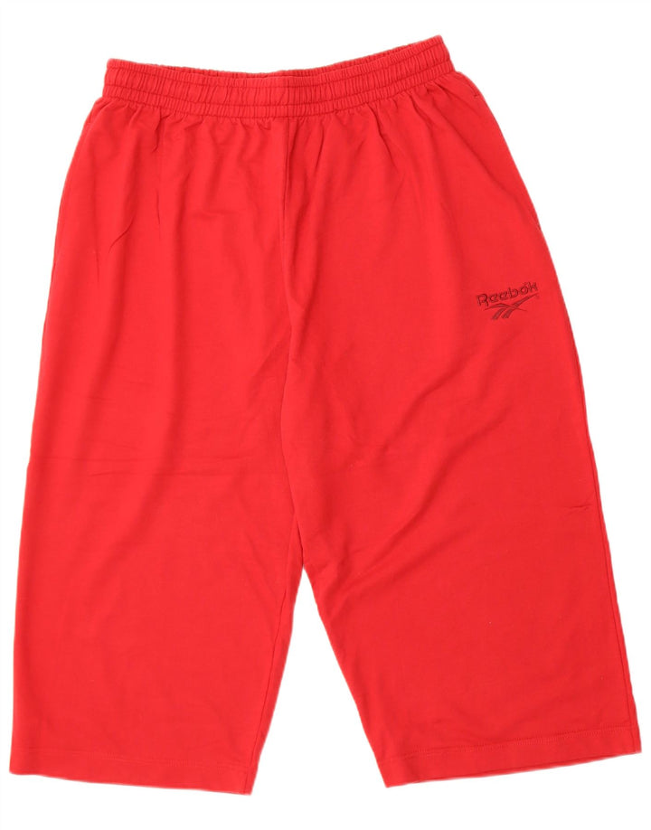 Reebok Bermudas deportivas para hombre, talla 2XL, algodón rojo