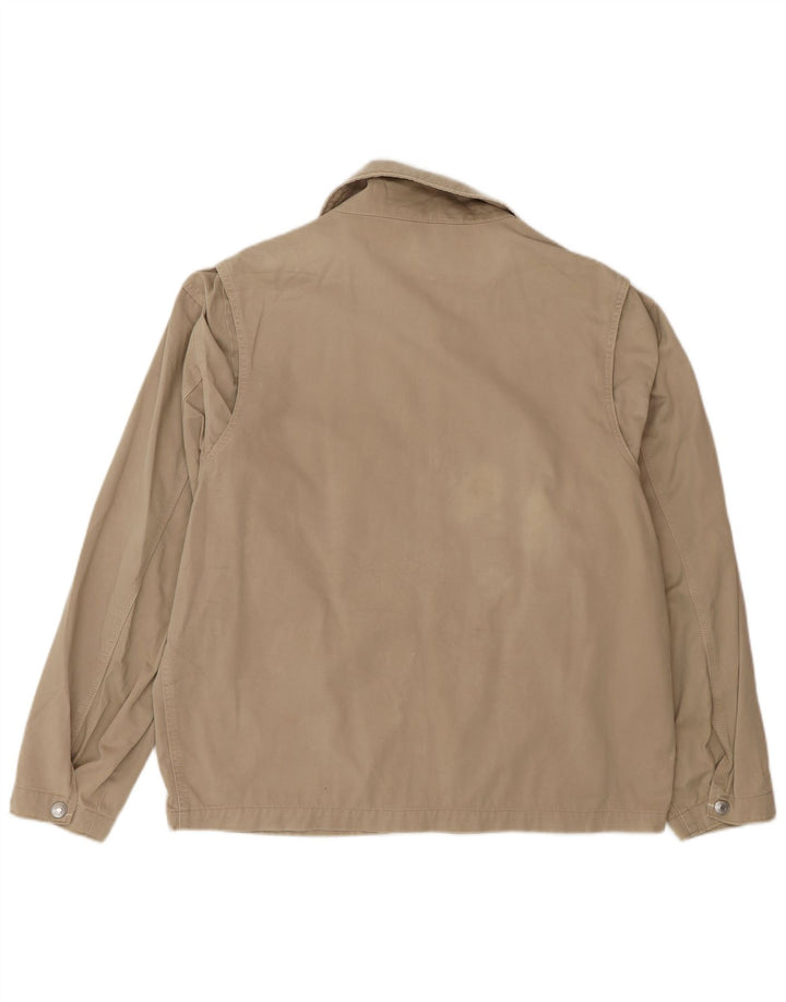 Vintage hombres bomber chaqueta Reino Unido 40 algodón beige grande