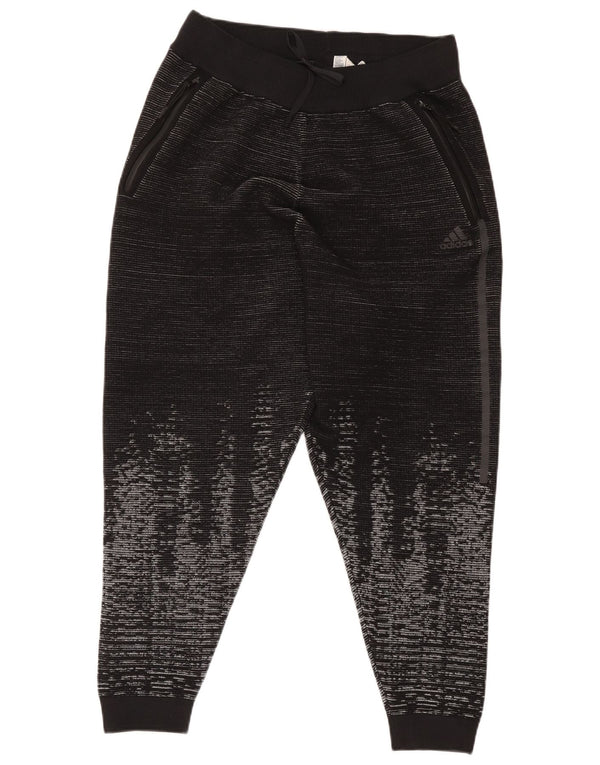Adidas Hombre Pantalones De Chándal Joggers Medium Negro Lana Geométrica