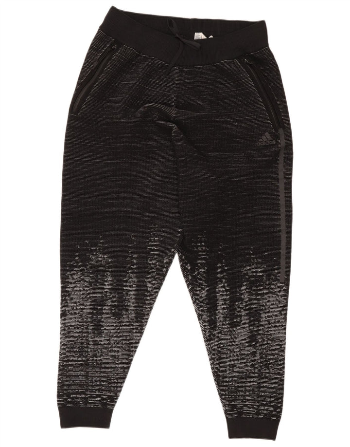 Adidas Hombre Pantalones De Chándal Joggers Medium Negro Lana Geométrica