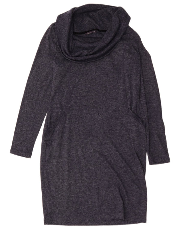 Marks & Spencer Womens Jumper Dress UK 10 Small Navy Blue Flecked