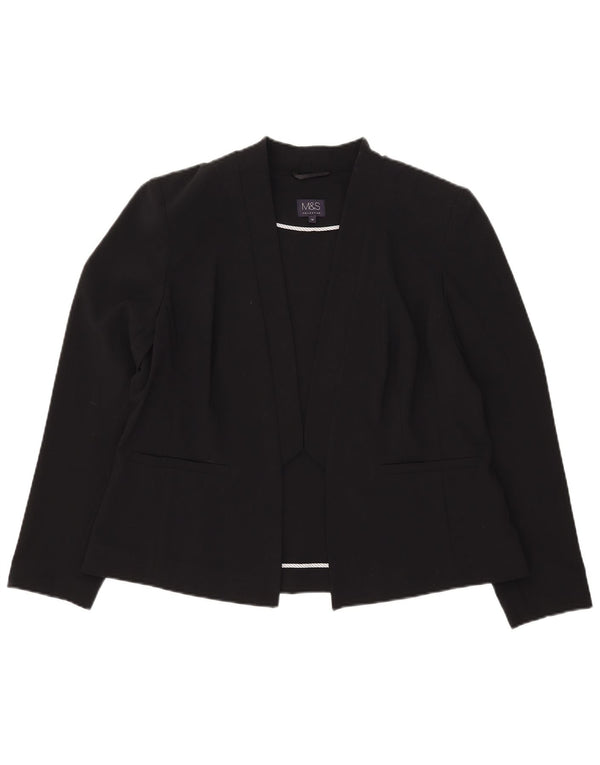 Marks & Spencer Chaqueta tipo blazer abierta para mujer UK 40 XL Poliéster negro