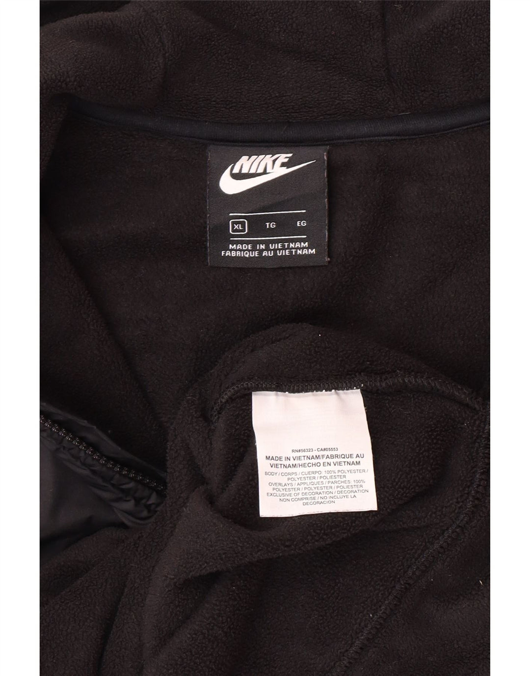 Nike Chaqueta Polar con Capucha Niña 13-14 Años XL Negro Poliéster Deporte