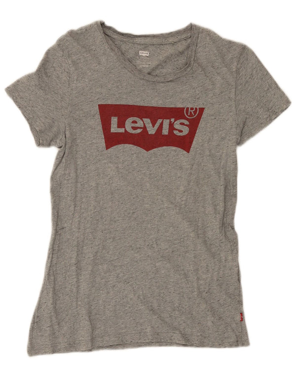 Levi's Camiseta gráfica para mujer Top UK 6 XS Algodón gris