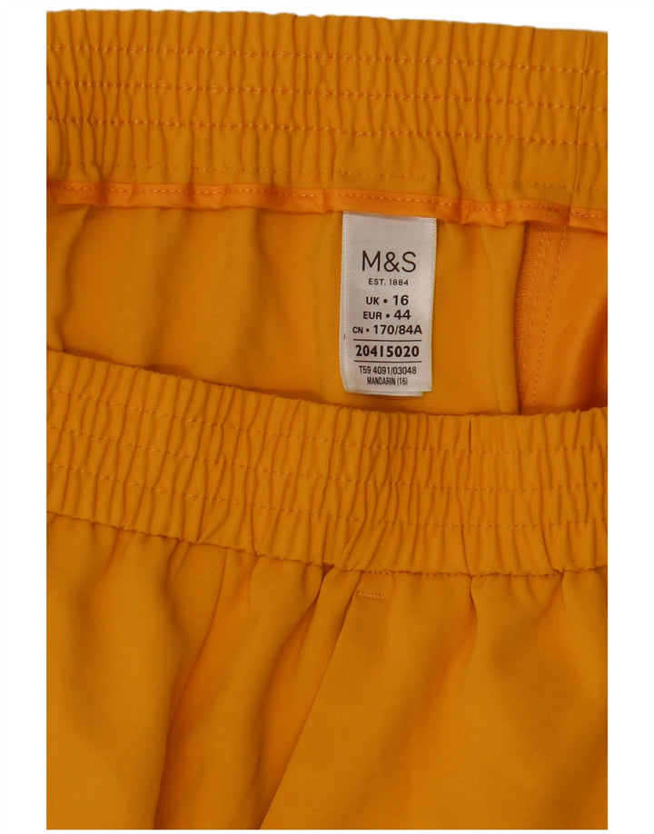 Marks & Spencer Falda recta para mujer UK 46 Grande W34 Poliéster amarillo