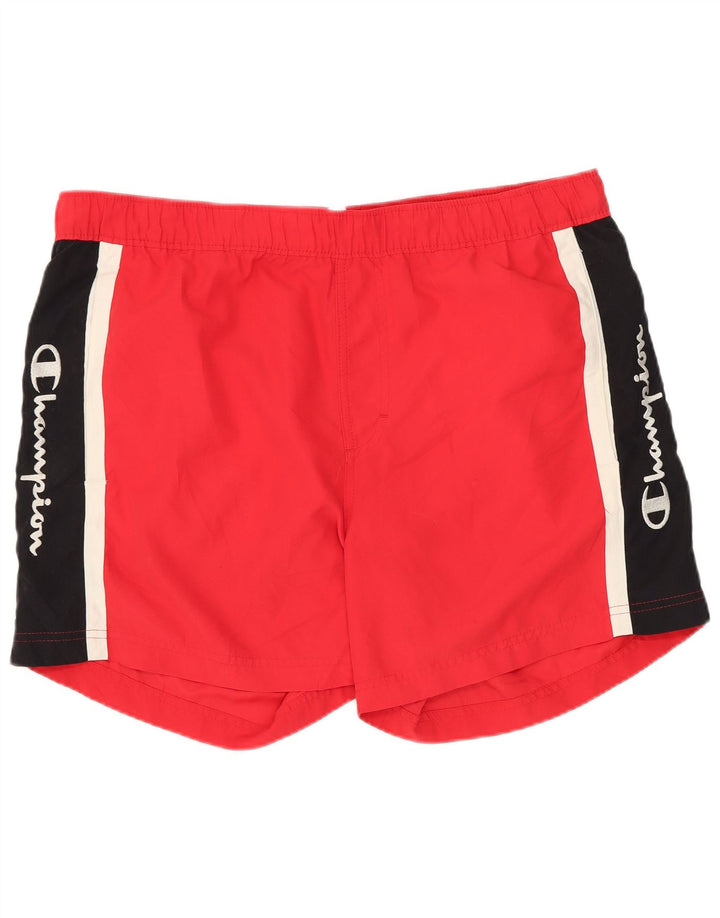 CHAMPION Shorts de baño gráficos para hombre XL Poliéster color block rojo