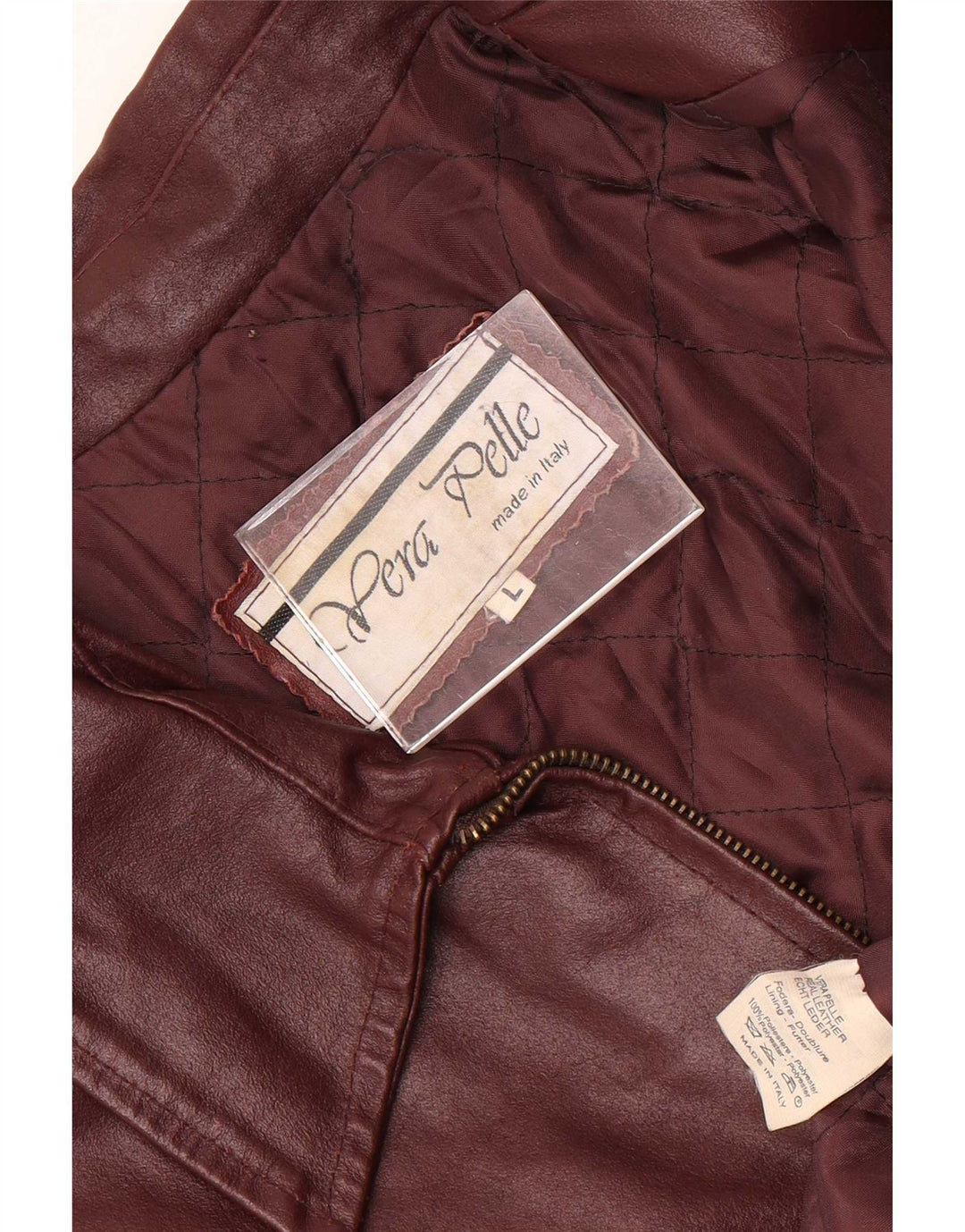 Vintage hombres chaqueta de cuero Reino Unido 40 grande borgoña