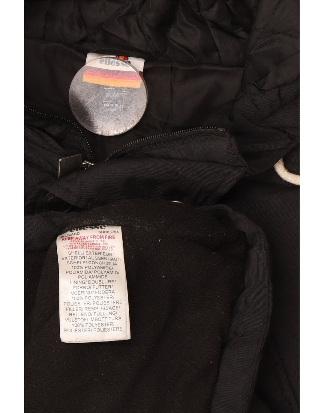 Parka con capucha para hombre Ellesse UK 38 Medium Negro Poliéster