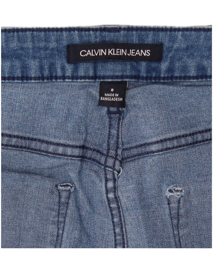 Calvin Klein Falda Vaquera para Mujer US 8 Mediana W28 Azul