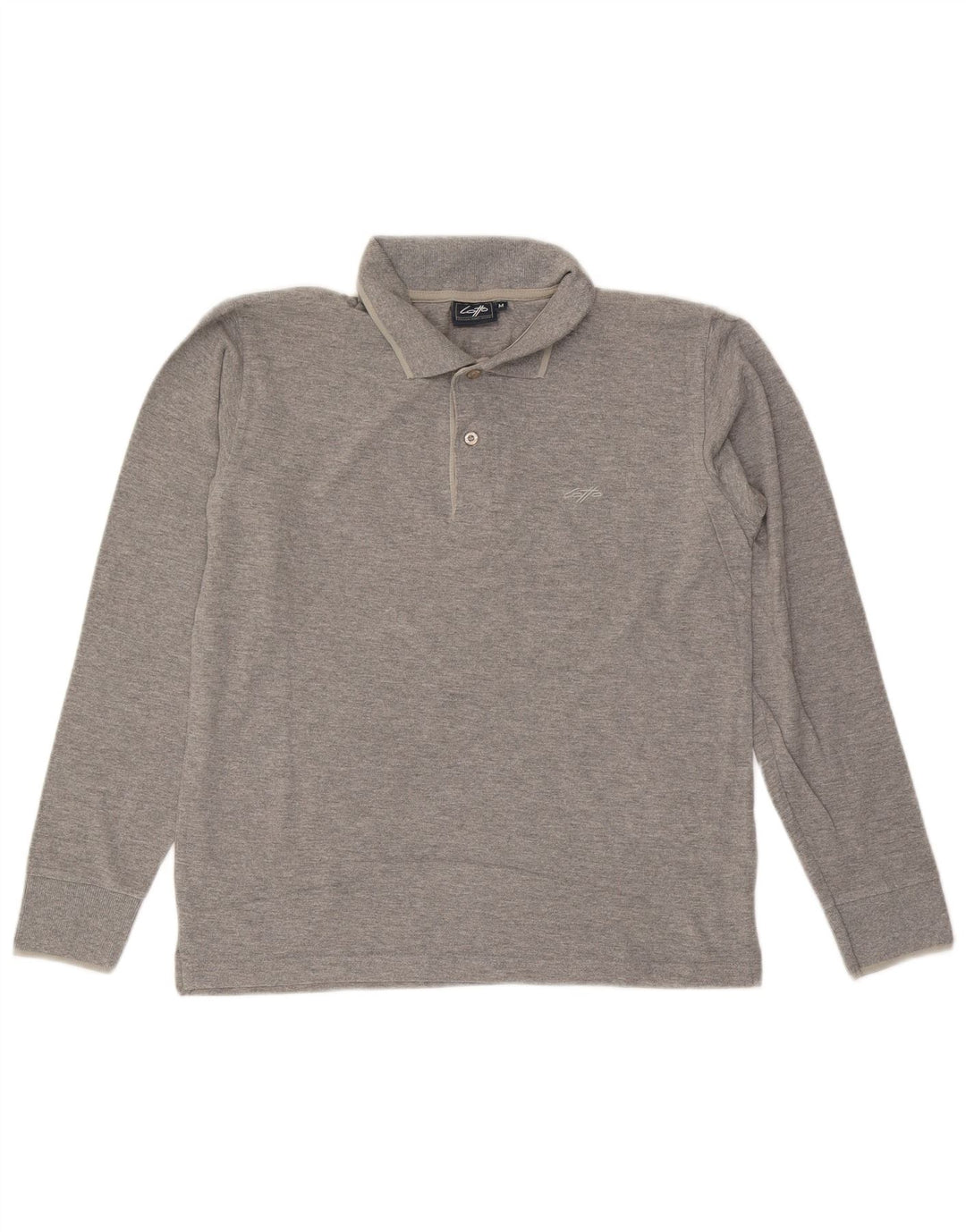 LOTTO Polo Hombre Manga Larga Algodón Gris Medio