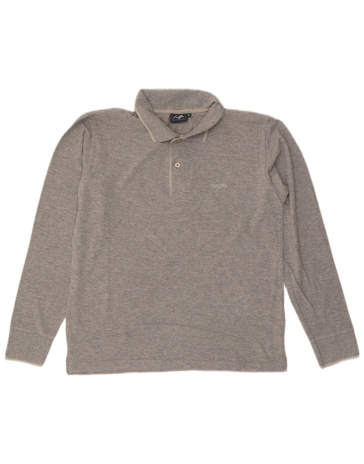 LOTTO Polo Hombre Manga Larga Algodón Gris Medio