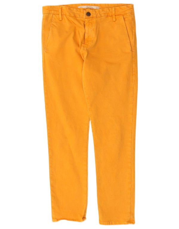 Zara Mujer Pantalón Chino Slim EU 36 XS W26 Amarillo