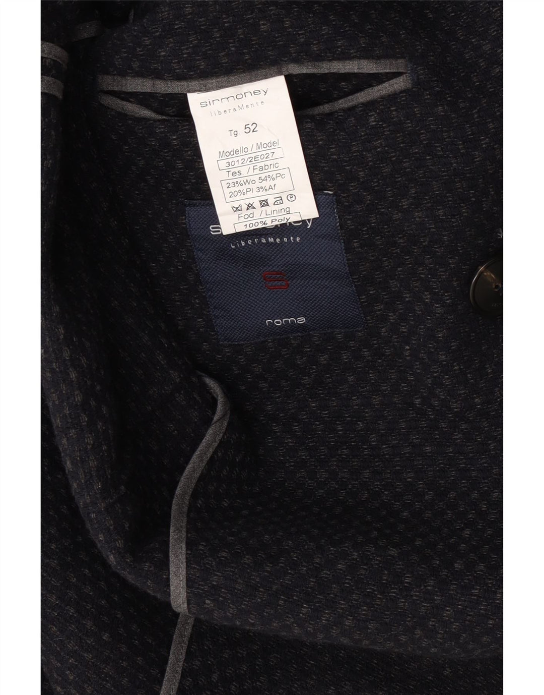 Sirmoney Chaqueta Blazer De Doble Botonadura Para Hombre IT 52 XL Lana Manchada Azul Marino