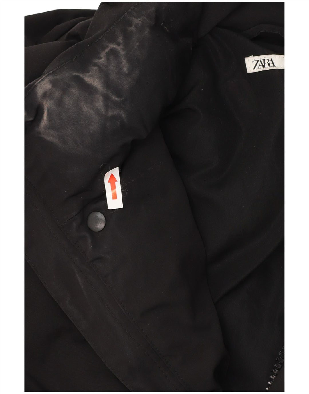 Zara Hombre Chaqueta Acolchada ES 42 XL Poliéster Negro