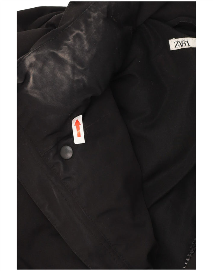 Zara Hombre Chaqueta Acolchada ES 42 XL Poliéster Negro