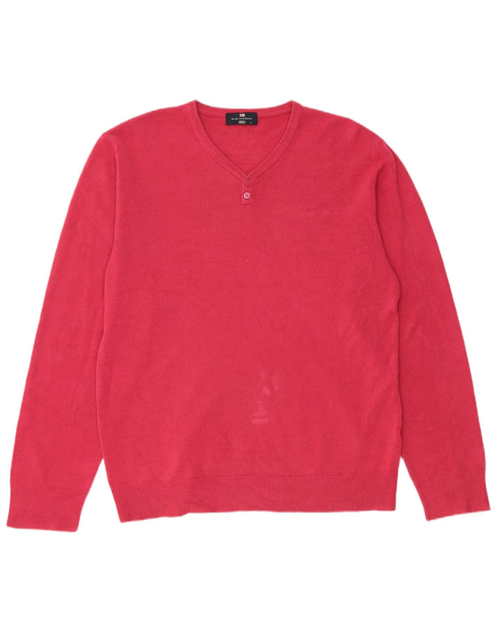Marks & Spencer Suéter con Cuello en V para Mujer UK 46 Grande Rosa
