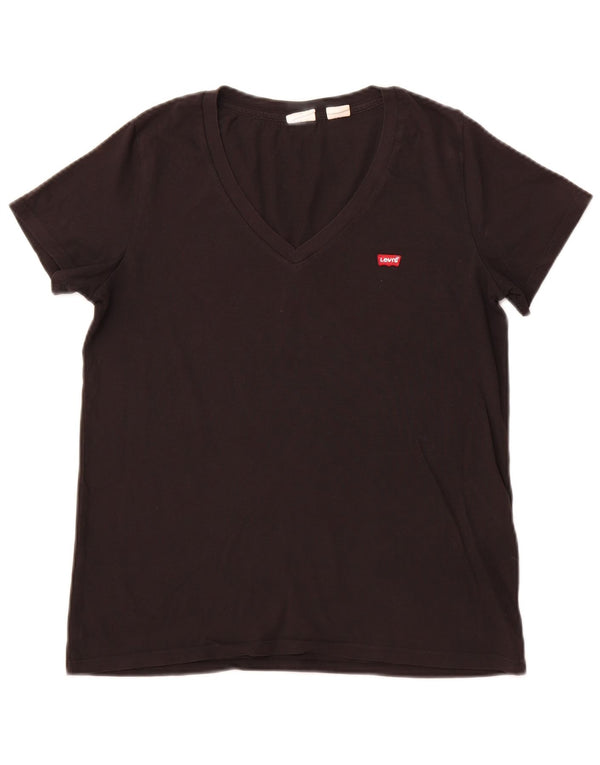 LEVI'S Camiseta para mujer Top UK 12 Medium Black Cotton
