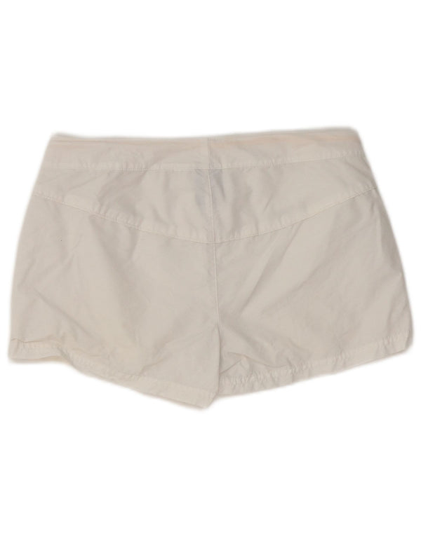 NIKE Pantalones cortos casuales para mujer UK 12 Medium W32 Blanco