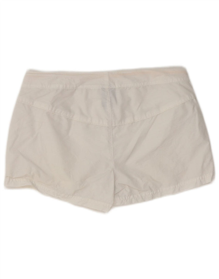 NIKE Pantalones cortos casuales para mujer UK 12 Medium W32 Blanco