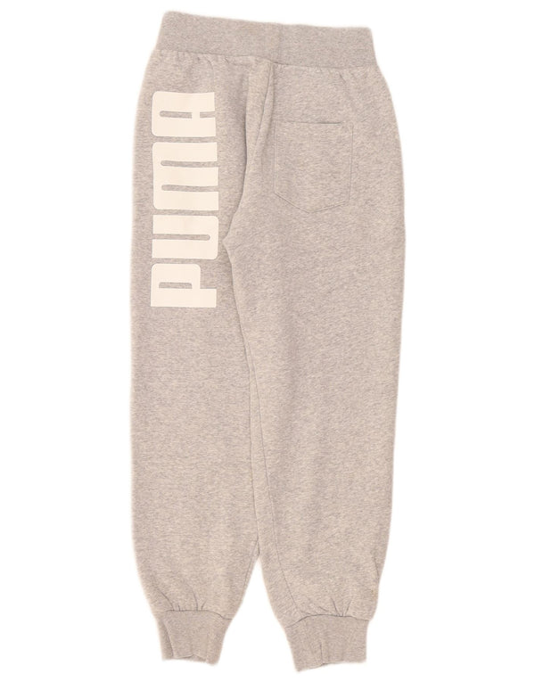 Puma Mujer Gráfico Chándal Pantalones Joggers UK 4 XS Gris Moteado Algodón